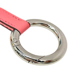 Hermes Strap Carre Pocket Neck Key Ring Pink Silver Canvas