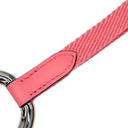 Hermes Strap Carre Pocket Neck Key Ring Pink Silver Canvas