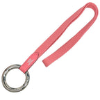 Hermes Strap Carre Pocket Neck Key Ring Pink Silver Canvas