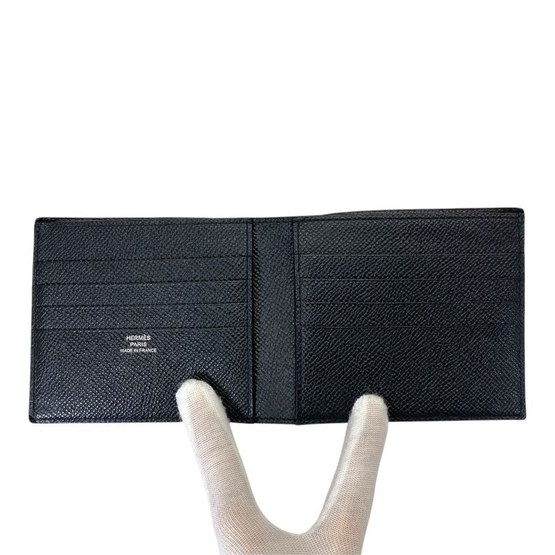 Hermes Mc2 Copernicus Bifold Wallet Billfold Card Case Compact Black