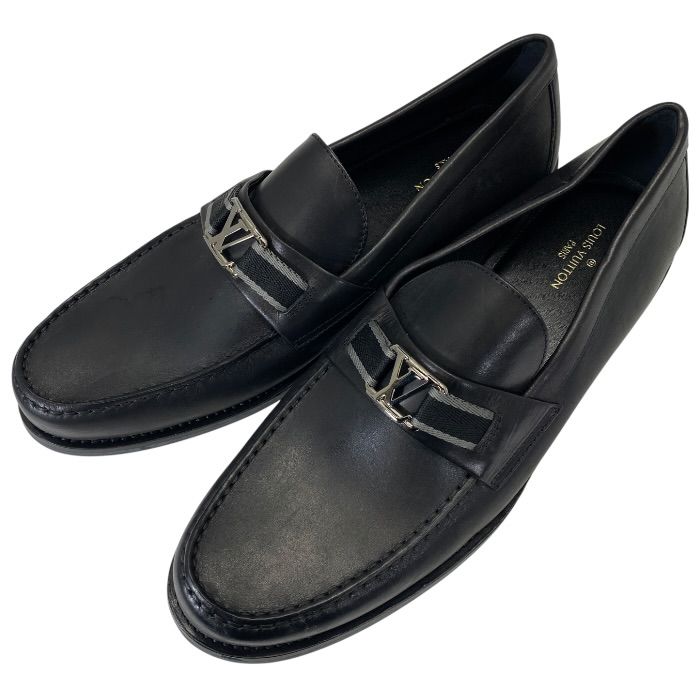Louis Vuitton Loafers Business Shoes Leather Black