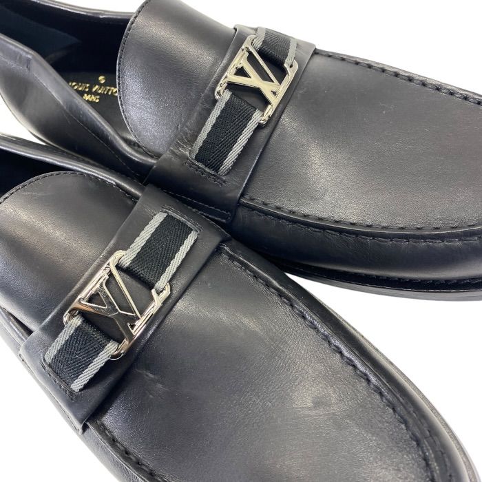 Louis Vuitton Loafers Business Shoes Leather Black