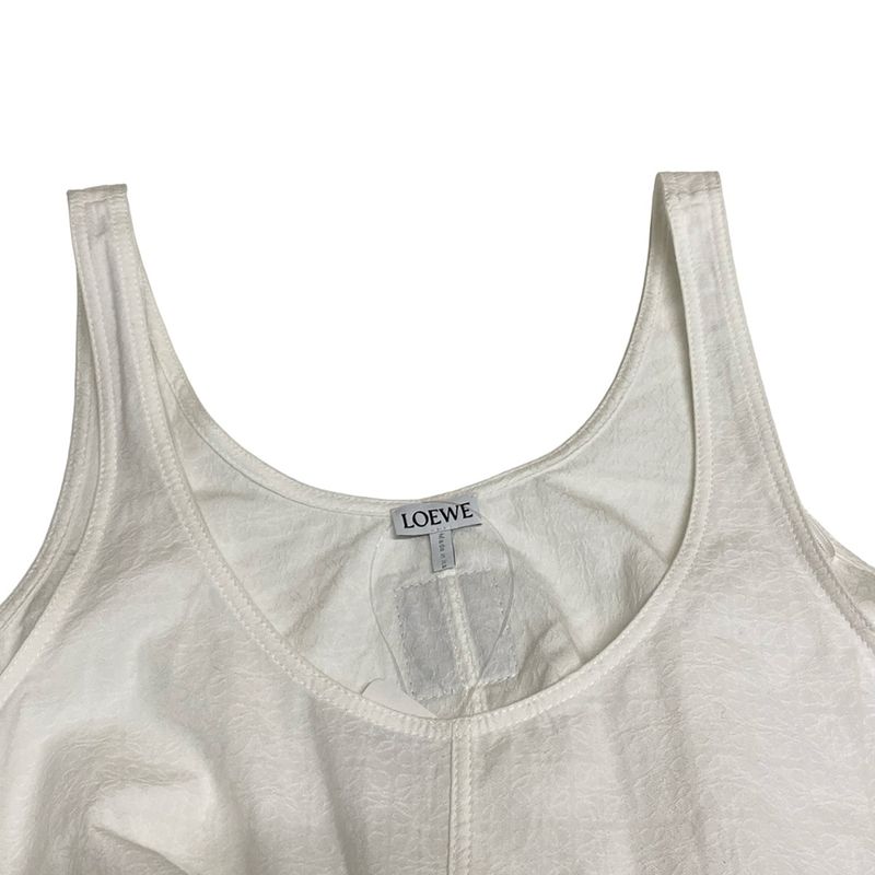Loewe Dress 36 S White Crew Neck Sleeveless Mini