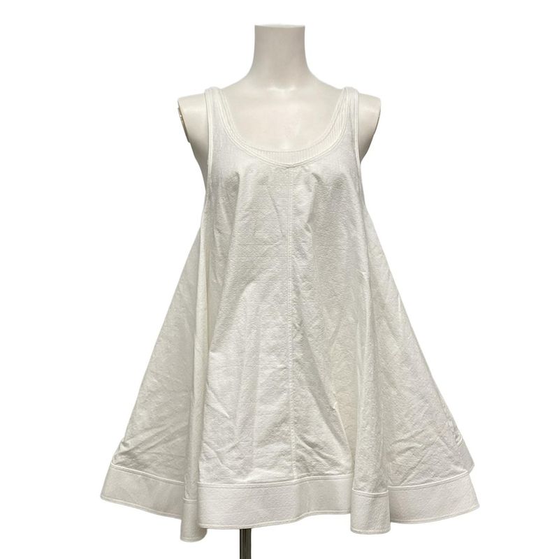 Loewe Dress 36 S White Crew Neck Sleeveless Mini