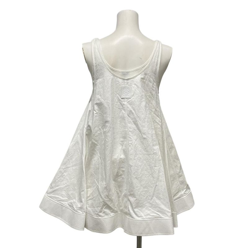 Loewe Dress 36 S White Crew Neck Sleeveless Mini
