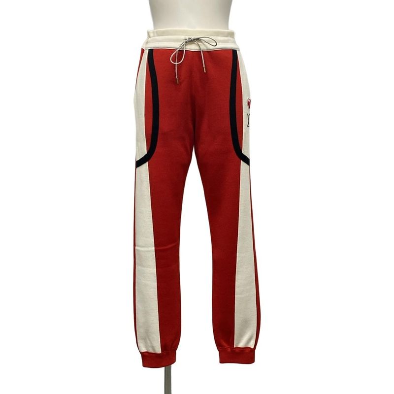Louis Vuitton Pants M Game on Jogging Red Black Ivory