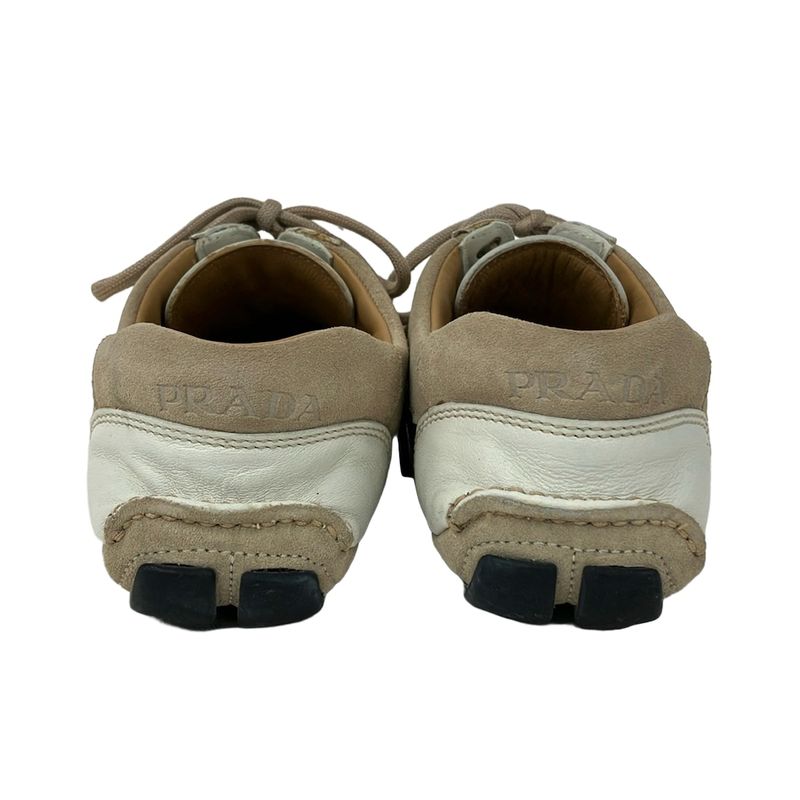 Prada Sneakers 36.5 Beige White Leather