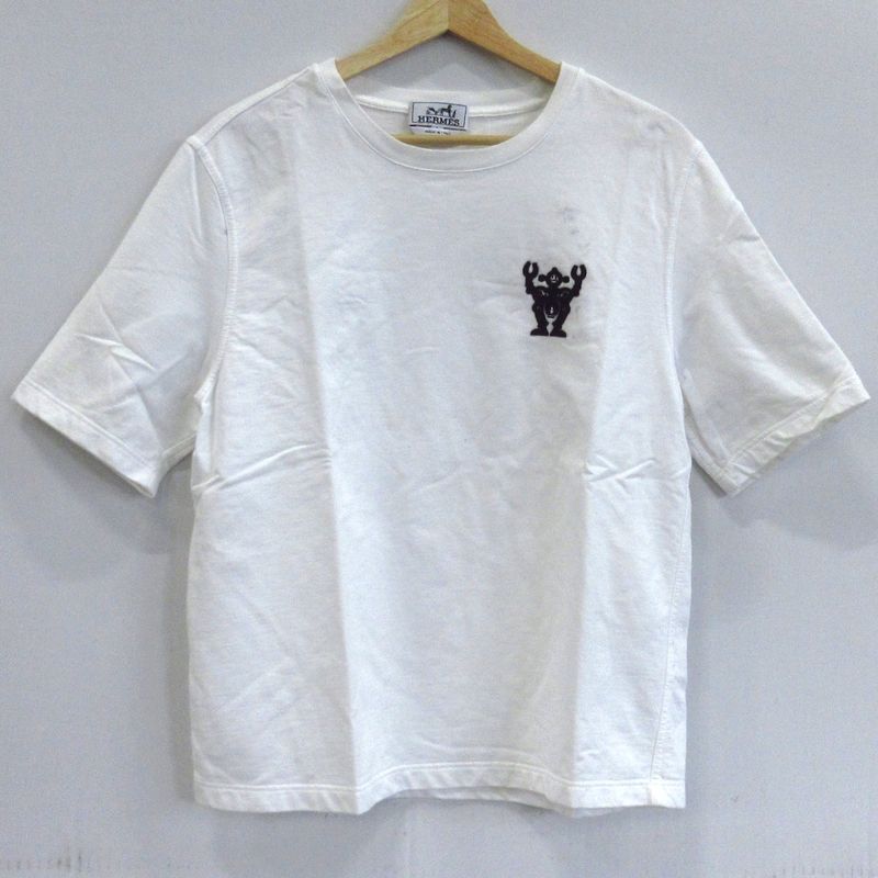 Hermes Short Sleeve T-Shirt S White Black Robot