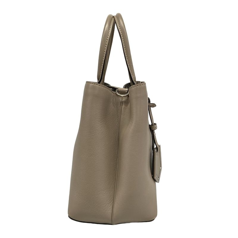 Fendi Handbag Petit Tou Jour Grey Leather Greige