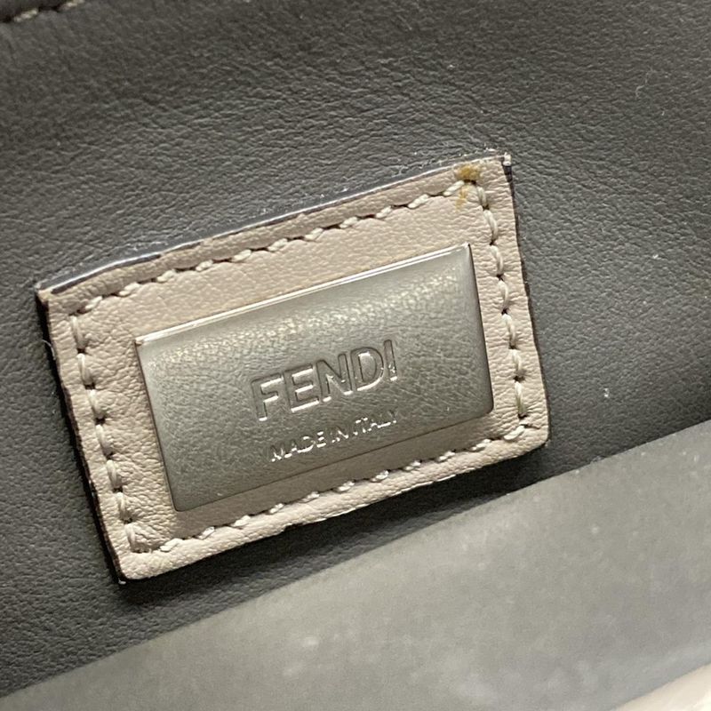 Fendi Handbag Petit Tou Jour Grey Leather Greige
