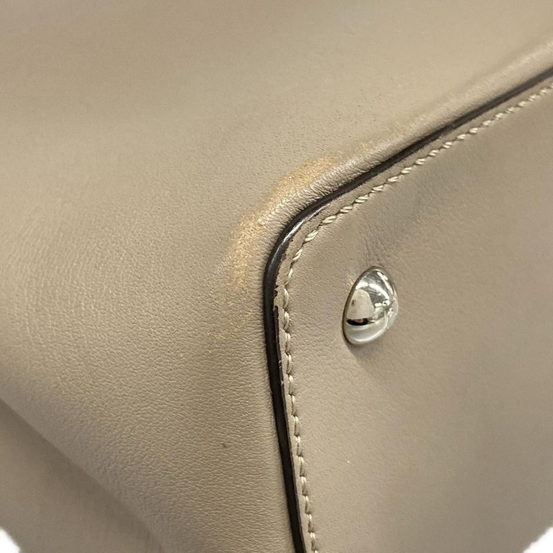 Fendi Handbag Petit Tou Jour Grey Leather Greige