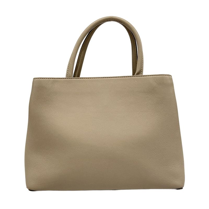 Fendi Handbag Petit Tou Jour Grey Leather Greige