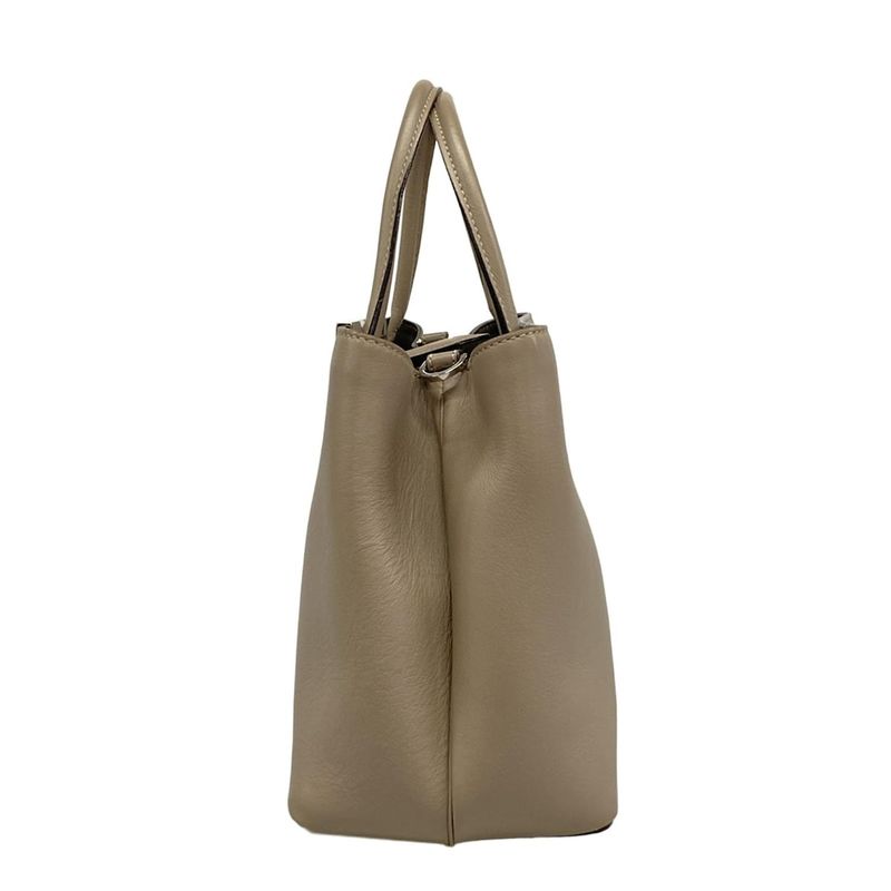 Fendi Handbag Petit Tou Jour Grey Leather Greige