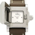 Hermes Watch Mini Medall SS Leather Strap 2020.04 White