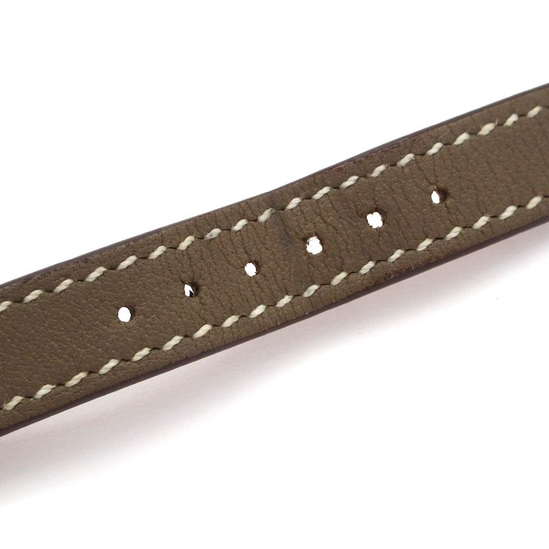Hermes Watch Mini Medall SS Leather Strap 2020.04 White