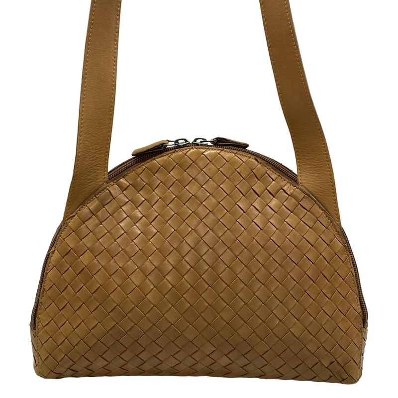 Bottega Veneta Shoulder Bag Intrecciato Brown Leather