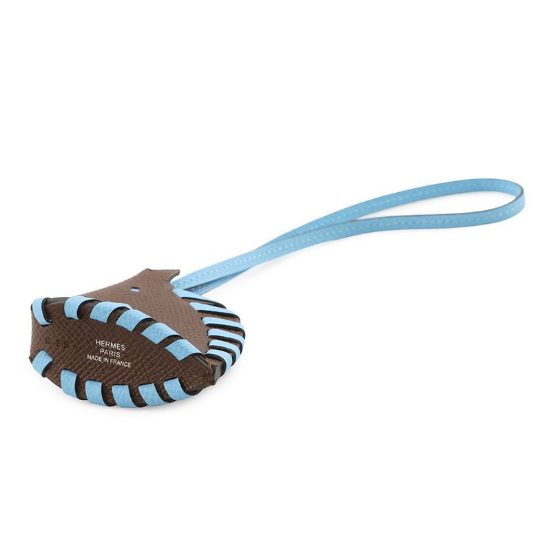 Hermes Bag Charm Cheval Tresse Terre Celeste Epsom Tail Celeste
