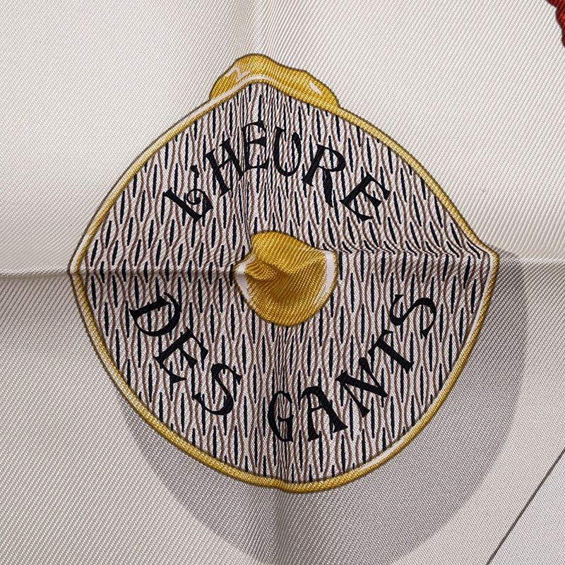 Hermes Scarf Carre 90 L'heure Des Gants Gloves Watch