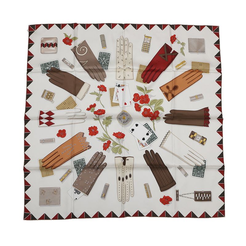 Hermes Scarf Carre 90 L'heure Des Gants Gloves Watch