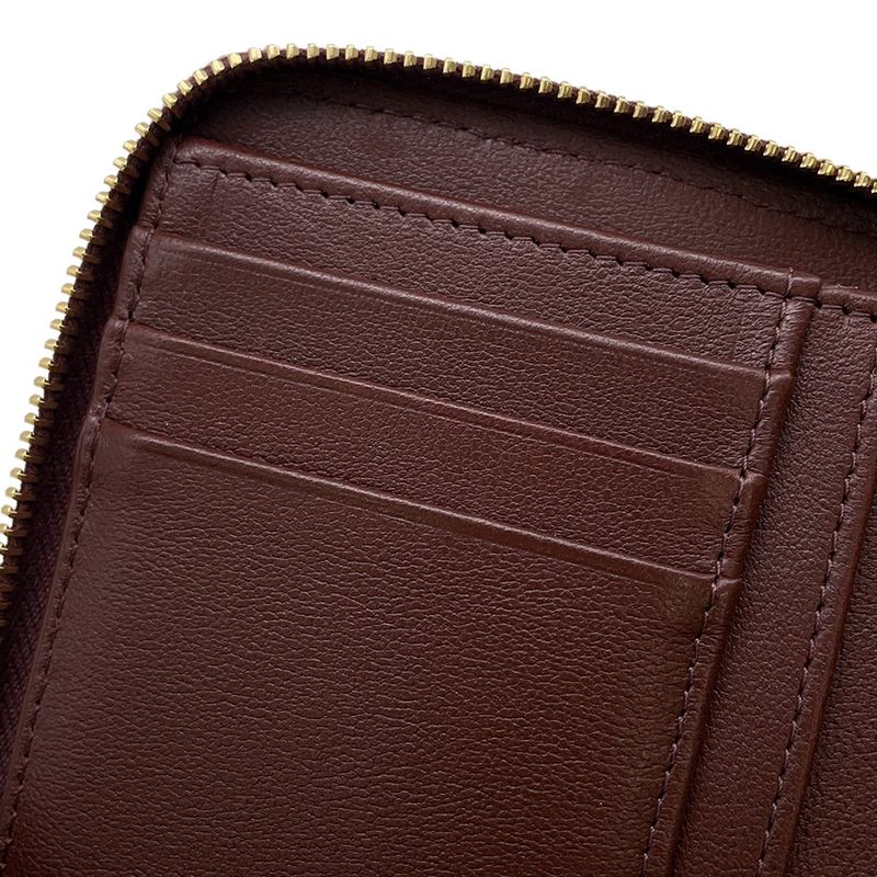 Chanel Bifold Wallet CC Logo Round Zip Compact Grain Gotoskin
