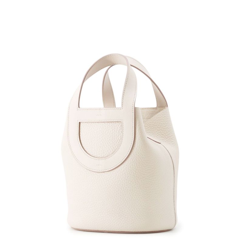 Hermes Tote in the Loop 18 Beton Silver Taurillon Clemence