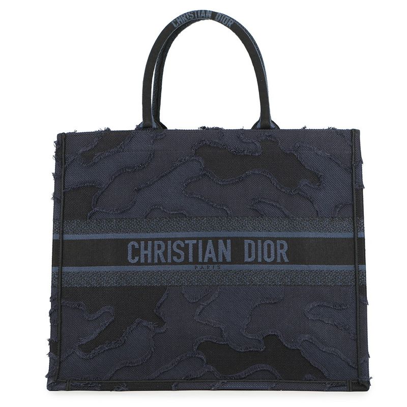 Dior Tote Camouflage Book Canvas Navyblack