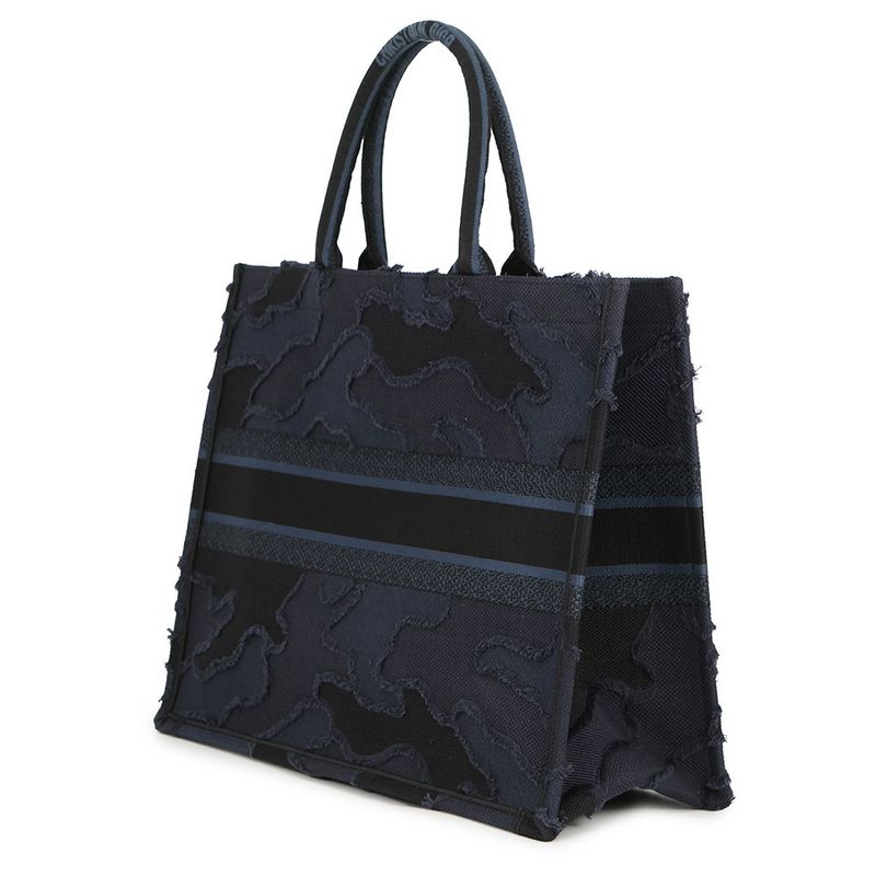 Dior Tote Camouflage Book Canvas Navyblack