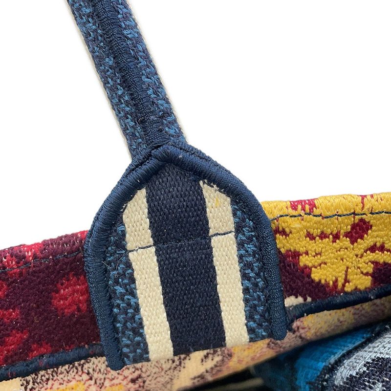 Dior Tote Book Paisley Canvas Navy Multicolor