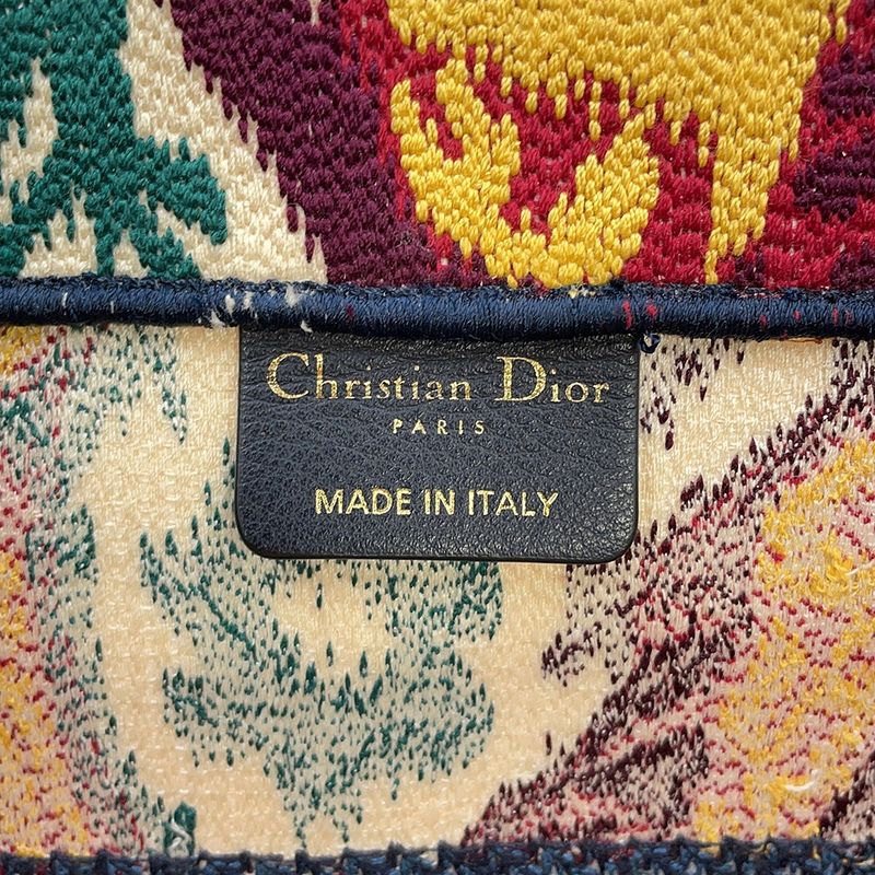 Dior Tote Book Paisley Canvas Navy Multicolor