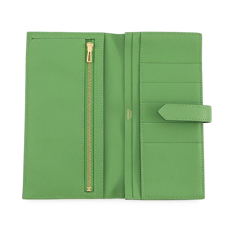 Hermes Wallet Bearn Souffle Vert Yucca Gold Epsom Veil Yucca