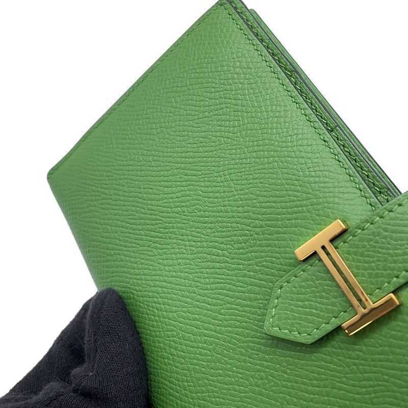 Hermes Wallet Bearn Souffle Vert Yucca Gold Epsom Veil Yucca
