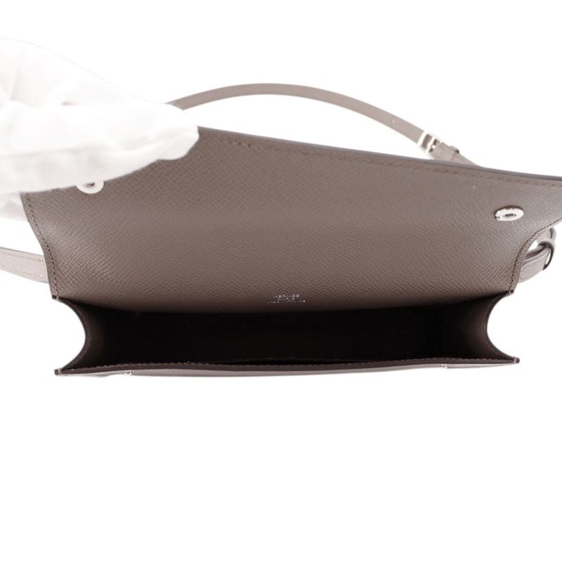 Hermes Shoulder Wallet Nap to Go Ethane Silver Lacquer Epsom