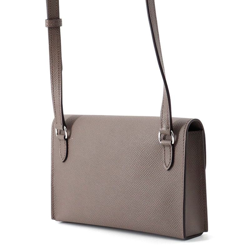 Hermes Shoulder Wallet Nap to Go Ethane Silver Lacquer Epsom