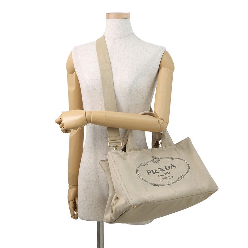 Prada Tote Canapa Canvas 2-Way