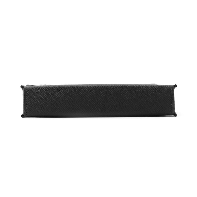 Hermes Shoulder Wallet Nap to Go Black Silver Epsom