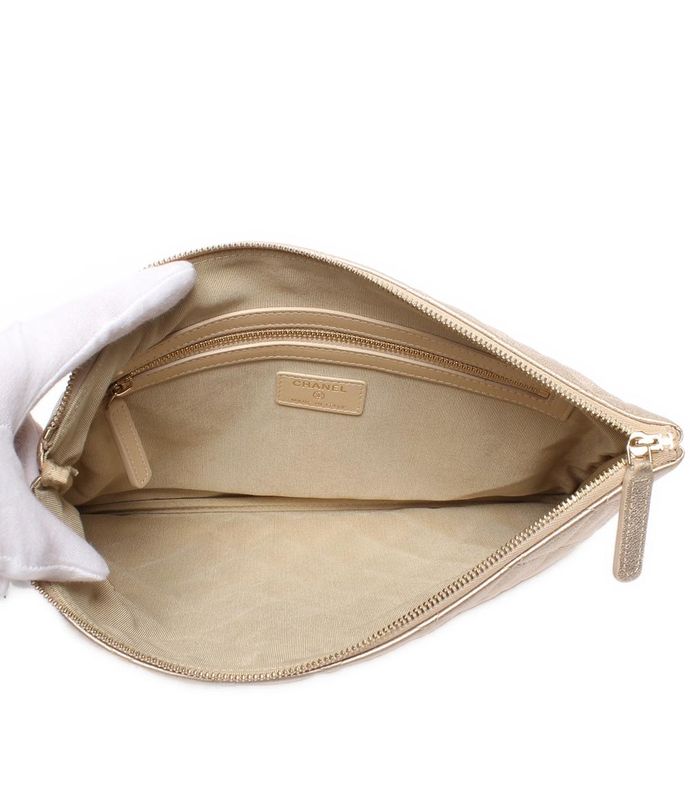 Chanel Clutch Quilted Lambskin Gold