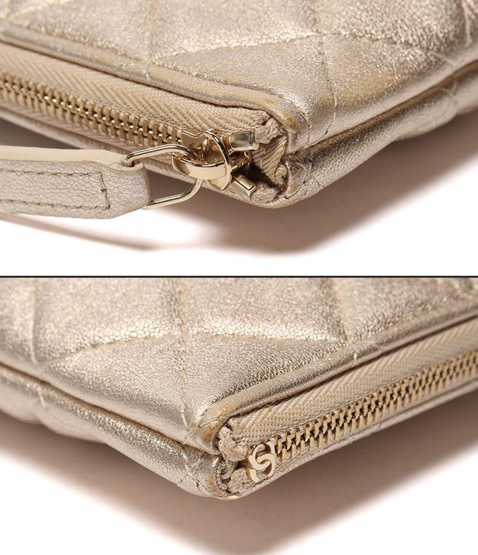 Chanel Clutch Quilted Lambskin Gold