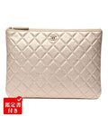 Chanel Clutch Quilted Lambskin Gold
