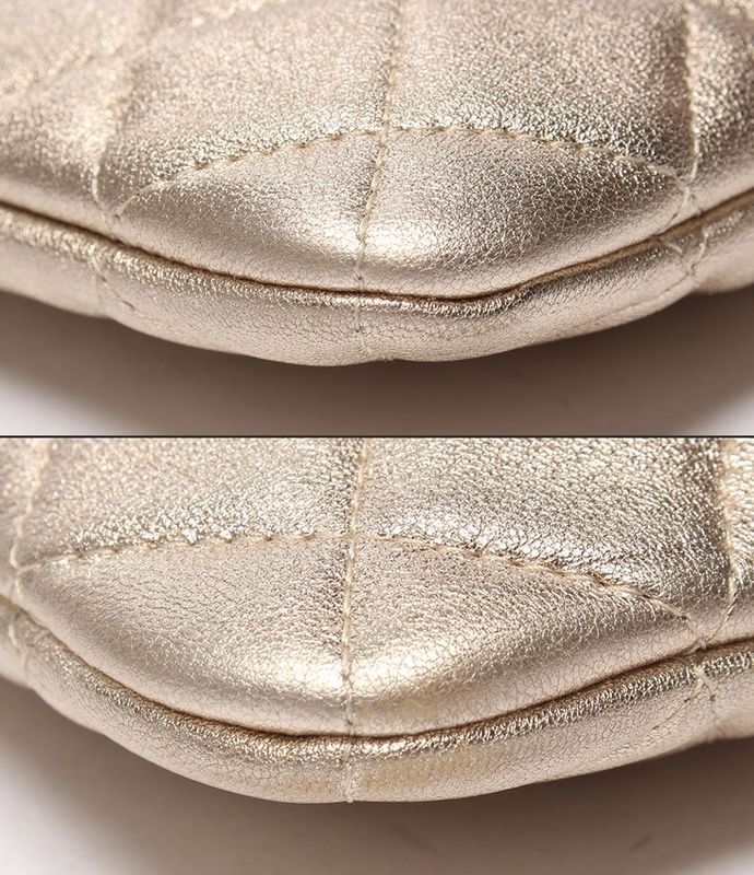 Chanel Clutch Quilted Lambskin Gold