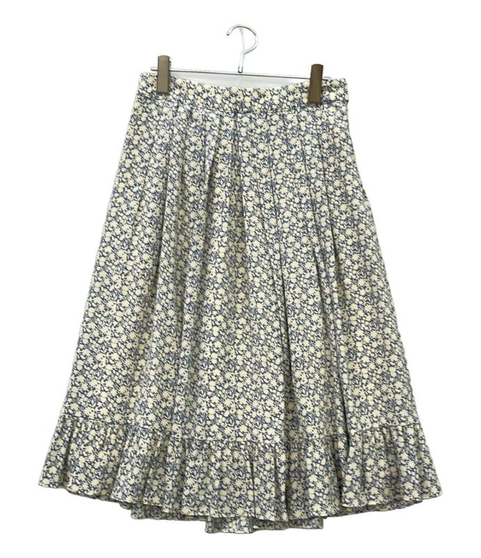 Celine Floral Silk 40 Skirt :blue