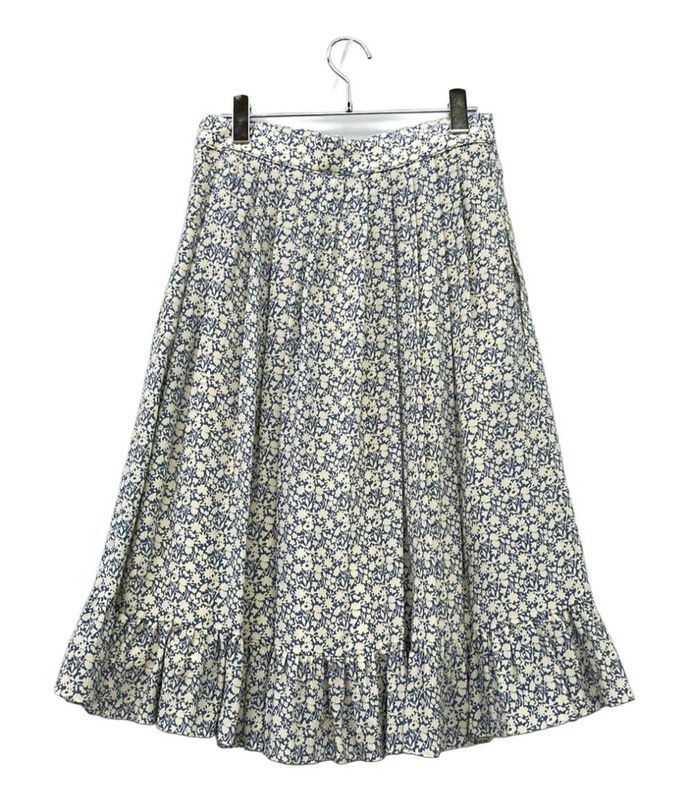 Celine Floral Silk 40 Skirt :blue