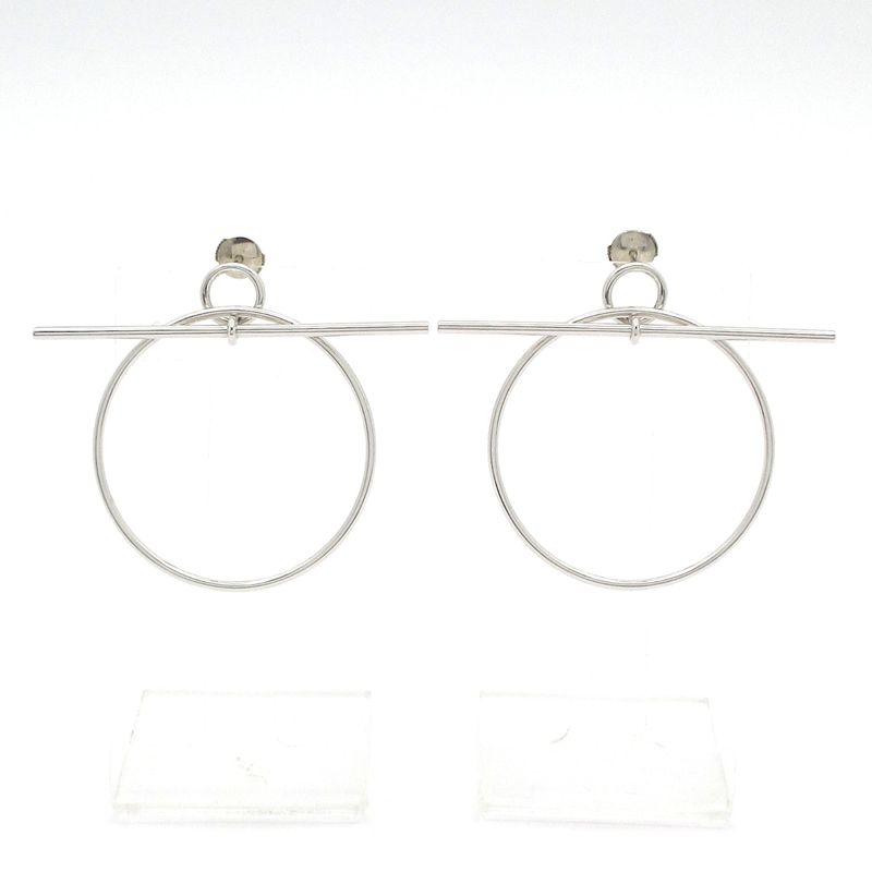 Hermes Earrings Loop MM Silver