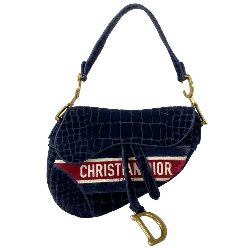 Dior Saddle Bag Dark Navy Red Ivory Dark