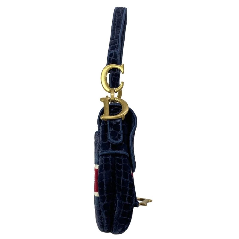 Dior Saddle Bag Dark Navy Red Ivory Dark