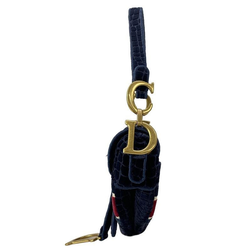 Dior Saddle Bag Dark Navy Red Ivory Dark