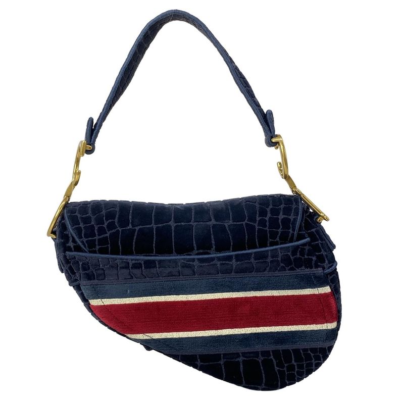Dior Saddle Bag Dark Navy Red Ivory Dark