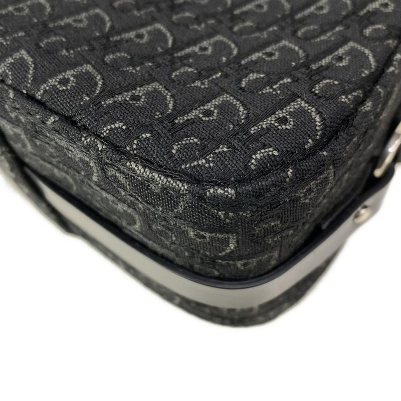Dior Handbag Bondage Trotter Black Gray Leather