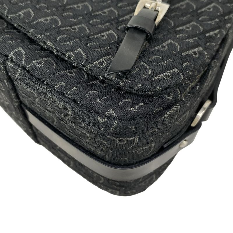 Dior Handbag Bondage Trotter Black Gray Leather