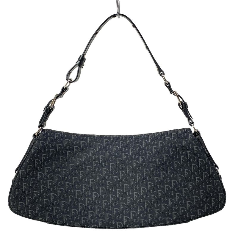 Dior Handbag Bondage Trotter Black Gray Leather