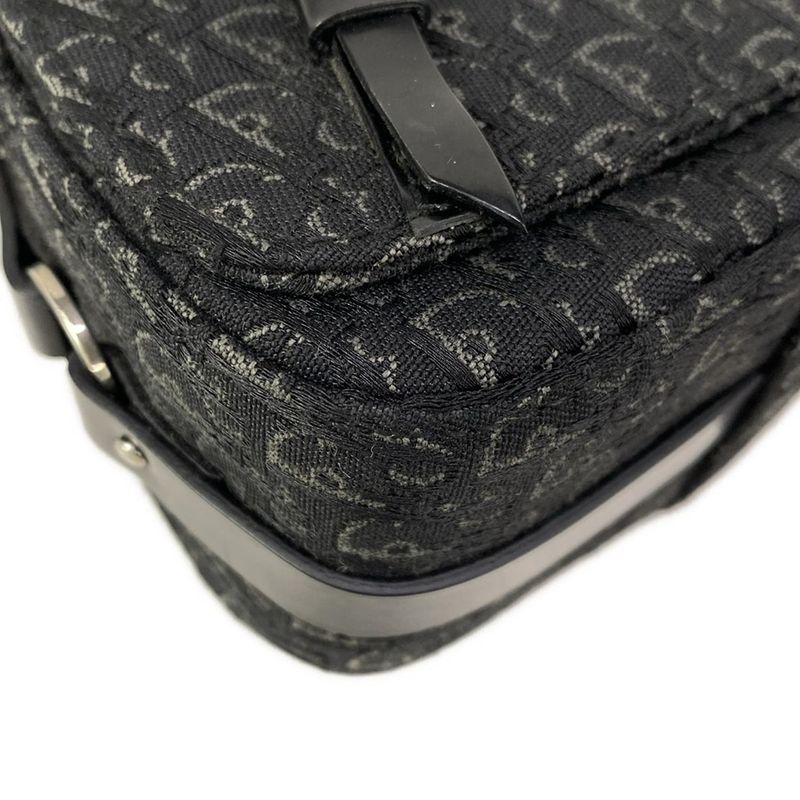 Dior Handbag Bondage Trotter Black Gray Leather